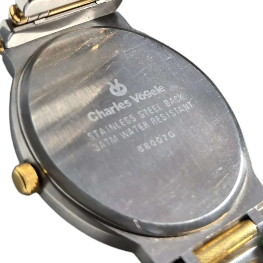 Vintage Charles Vögele Watch Two Tone Quartz Movement Stainless Steel Unisex